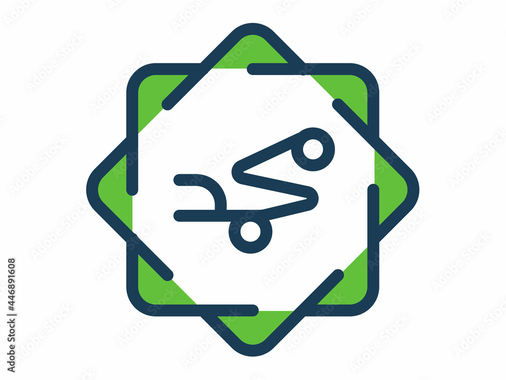 muhammad prophet islam word single isolated icon with dash or dashed line style