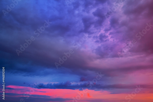 dramatic cloudy sky at the sunset, natural cloudy background © Yuriy Kulik