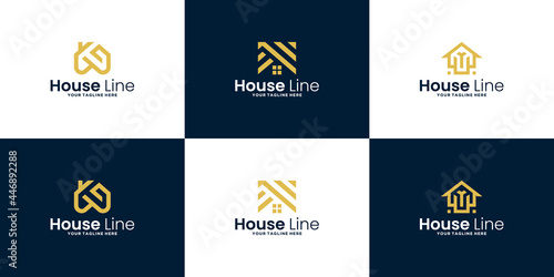 a collection of modern minimalist home logo design inspiration