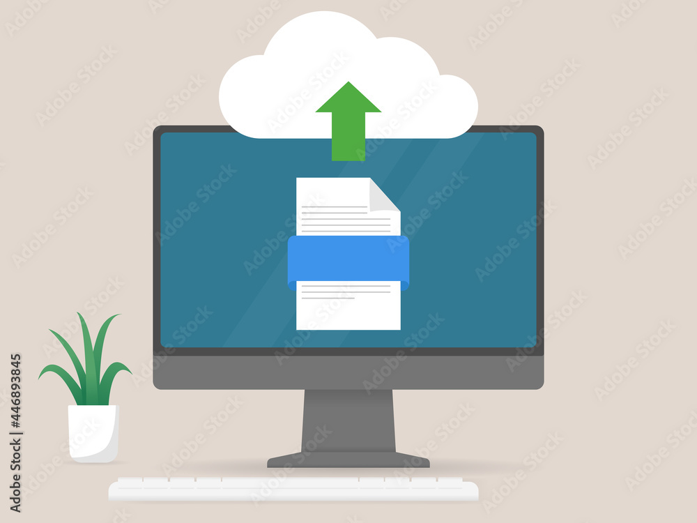 Computer uploading file data and information on cloud network storage technology Computer uploading file data and information on cloud network storage technology