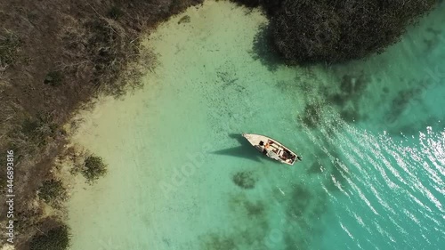 velero en Laguna de Bacalar en Chetumal Quintana Roo Mexico  photo