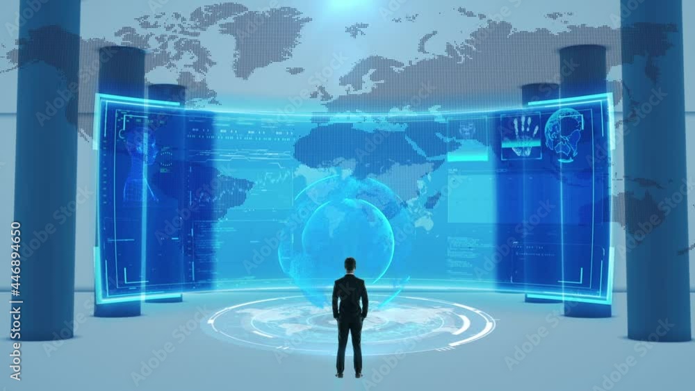 Business finance technology HUD data holographic curved screen Business finance technology HUD data holographic curved screen