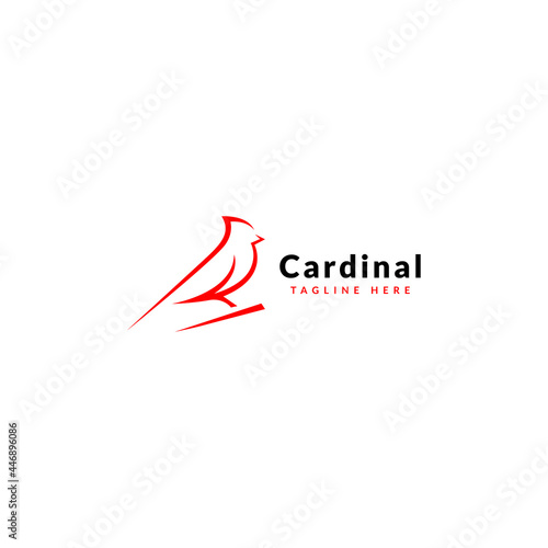 Fototapete cardinal bird logo design. logo template