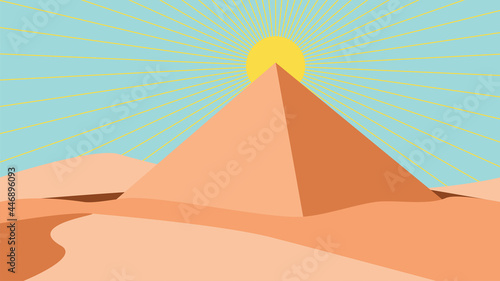Egypt landscape with pyramid