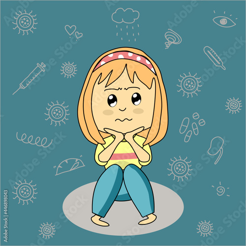 Hypochondriasis in doodle style
