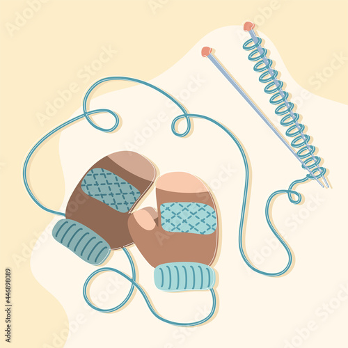knitting needles warm mittens