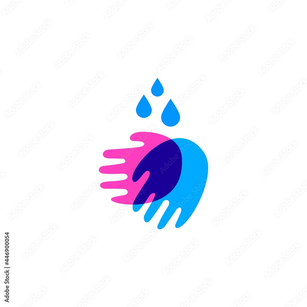 Fototapeta premium hand wash water drop logo vector icon illustration