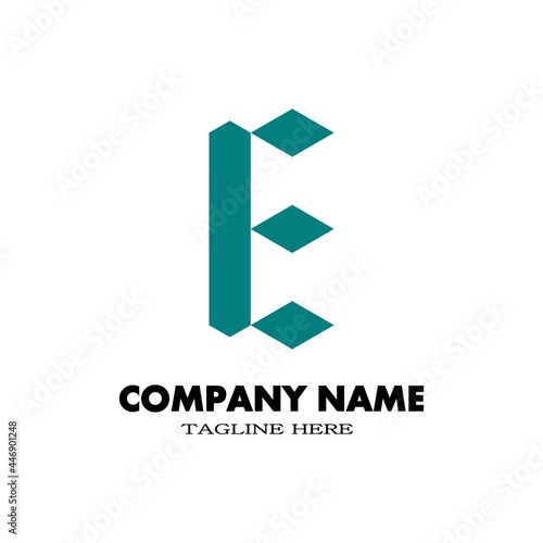 Simple letter E logo with tosca or blue color. Design logo for your brand and company name.