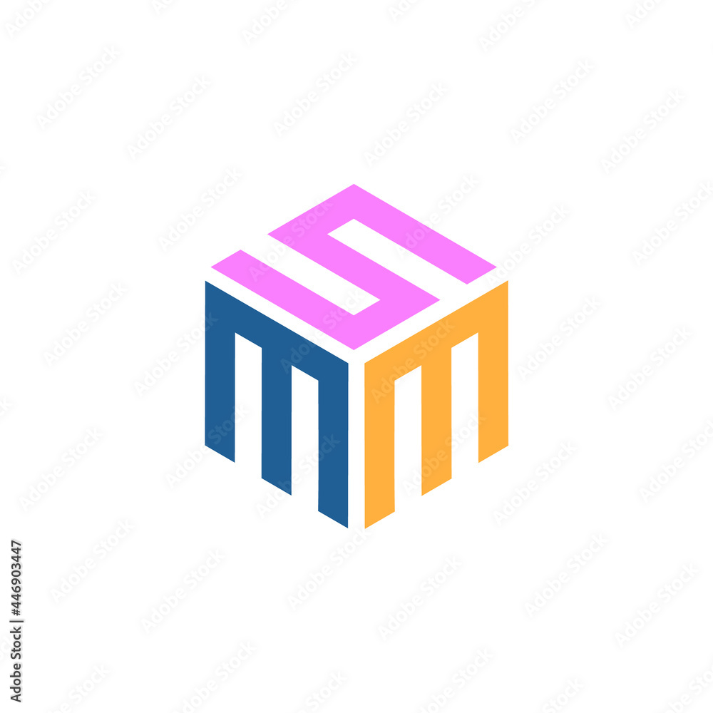 Hexagon logo with the letters SMM design Hexagon logo with the letters SMM design