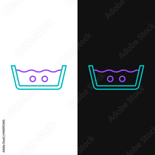 Line Washing under 40 degrees celsius icon isolated on white and black background. Temperature wash. Colorful outline concept. Vector