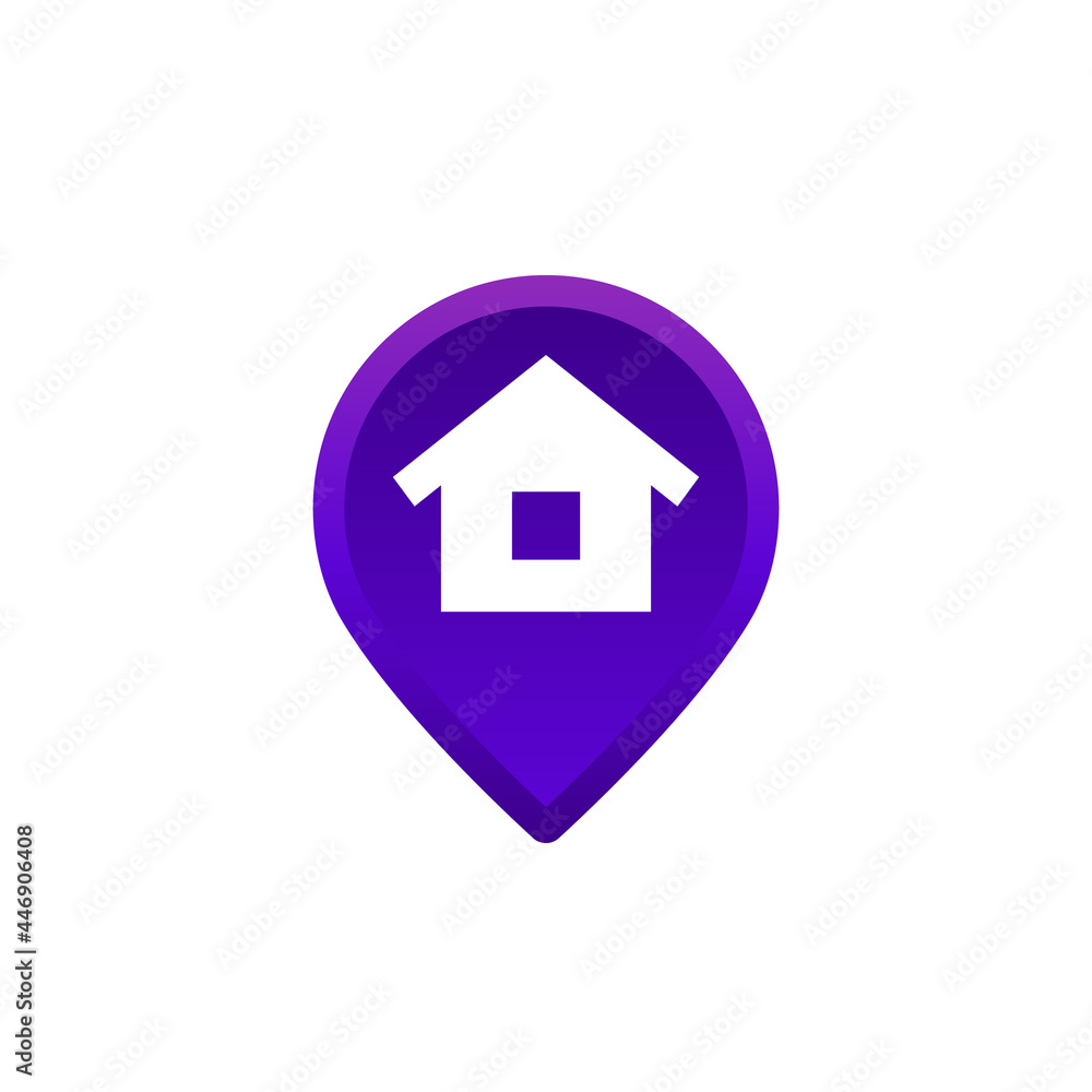 home, house and pin marker vector icon home, house and pin marker vector icon