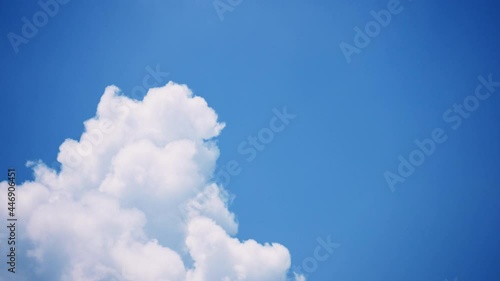 真っ青な夏空に浮かぶ積乱雲 4K UHD