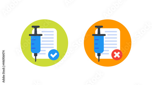 vaccination check, medical vector icons