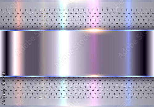 Silver metallic background, polished chrome and steel texture, 3D lustrous metal vector design.