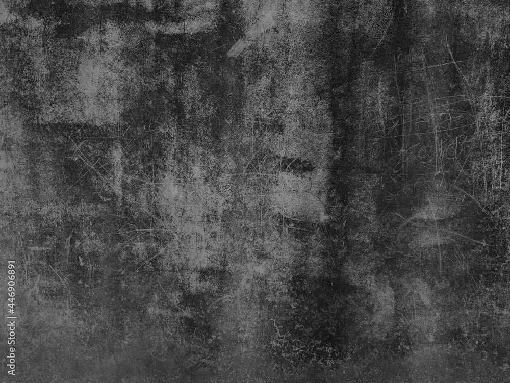 Fototapeta premium Black and white background, rough texture, looks like a cement floor for background or advertising text.