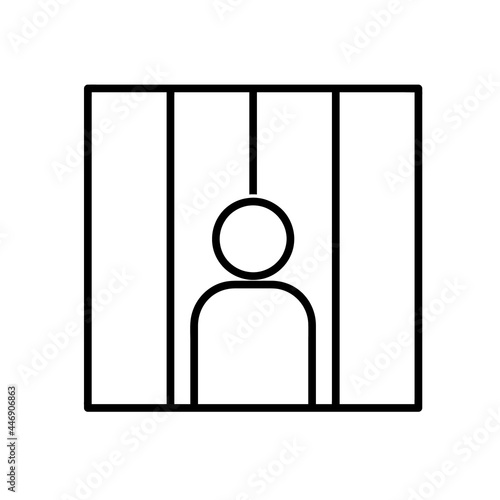 Prison icon. Law pictogram for web. Line stroke. Isolated on white background. Outline vector eps10