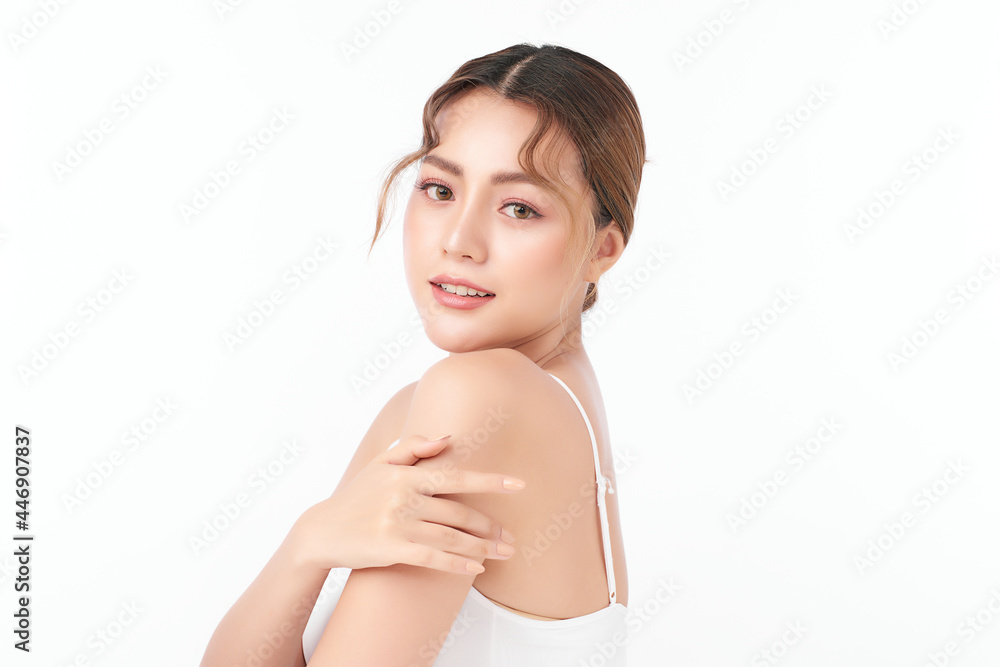 Beautiful young asian woman with clean fresh skin on white background, Face care, Facial treatment, Cosmetology, beauty and spa, Asian women portrait. Beautiful young asian woman with clean fresh skin on white background, Face care, Facial treatment, Cosmetology, beauty and spa, Asian women portrait.