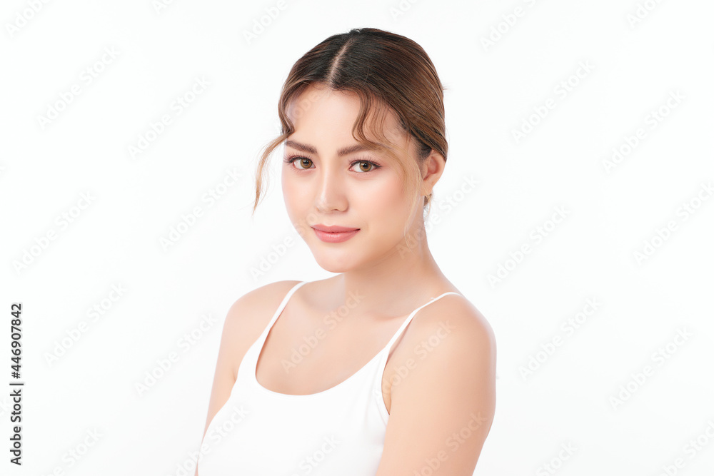 Beautiful young asian woman with clean fresh skin on white background, Face care, Facial treatment, Cosmetology, beauty and spa, Asian women portrait. Beautiful young asian woman with clean fresh skin on white background, Face care, Facial treatment, Cosmetology, beauty and spa, Asian women portrait.