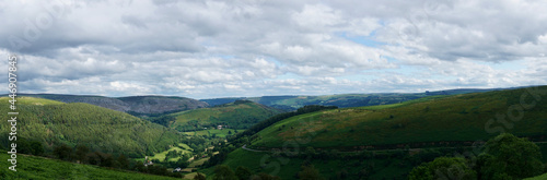 views across horseshoe pass in Wales 