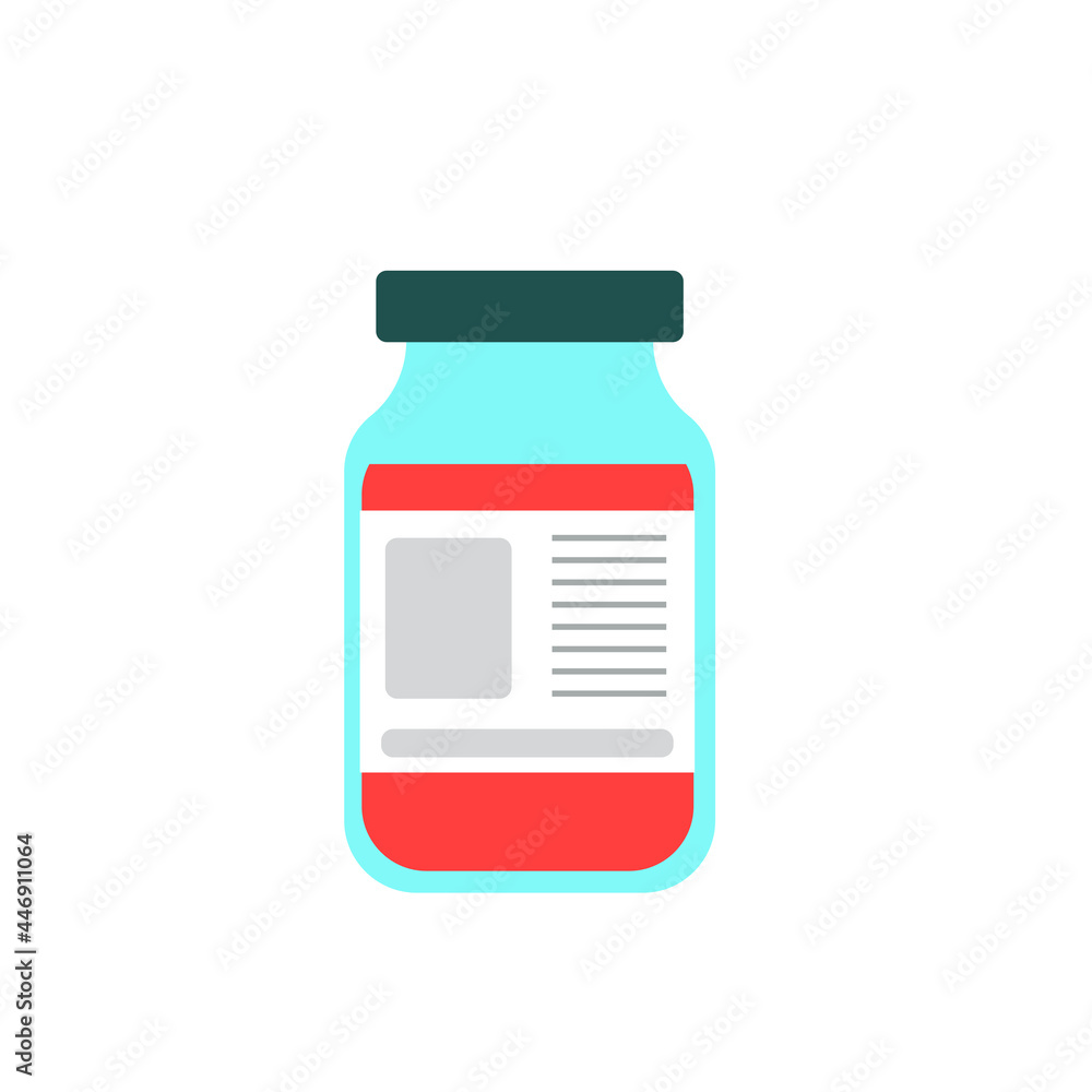 Medical vaccine glass illustration on white Medical vaccine glass illustration on white
