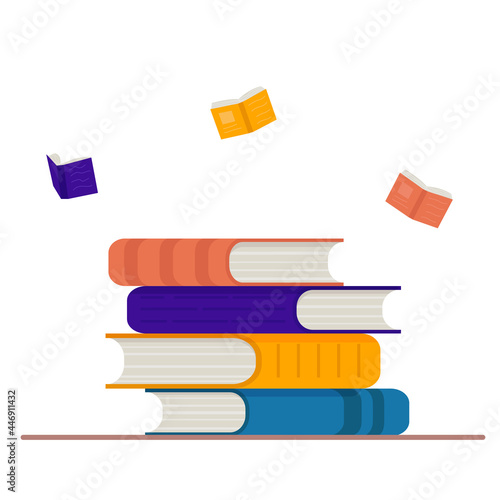 Stack of books. Book day. Flat vector illustration