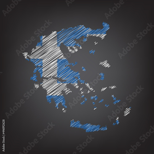 Scribble map of Greece. Sketch Country map colors for infographic , brochures and presentations. Vector illustration eps 10.