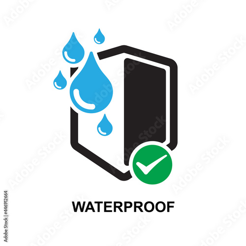 Waterproof icon isolated on white background vector illustration.