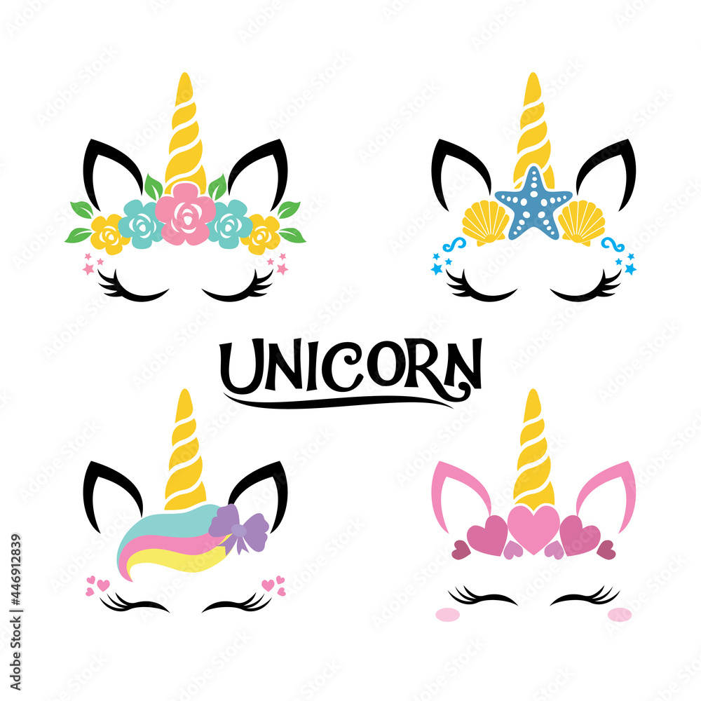 Obraz premium Unicorn cute illustration - card and shirt design