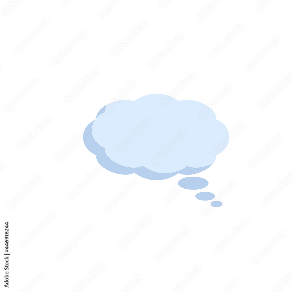 Bubble cloud thinking. Comic book icon of conversation and thoughts. Blue flat cartoon illustration Bubble cloud thinking. Comic book icon of conversation and thoughts. Blue flat cartoon illustration