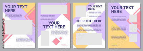 Client service brochure template. Info article. Flyer, booklet, leaflet print, cover design with copy space. Your text here. Vector layouts for magazines, annual reports, advertising posters