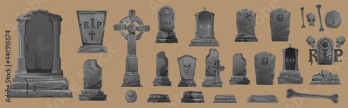 Leinwand Poster Gravestones set
