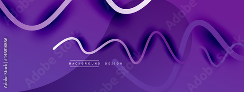Abstract gradient background with wave line with shadow effect. Geometric composition. 3D shadow effects and fluid gradients