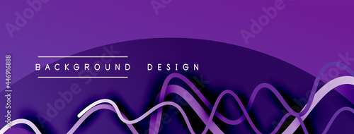 Abstract gradient background with wave line with shadow effect. Geometric composition. 3D shadow effects and fluid gradients