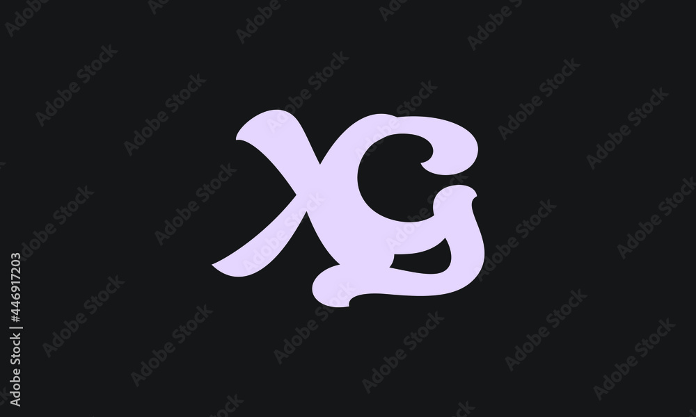 Alphabet letters Initials Monogram logo XG, GX, X and G Alphabet letters Initials Monogram logo XG, GX, X and G