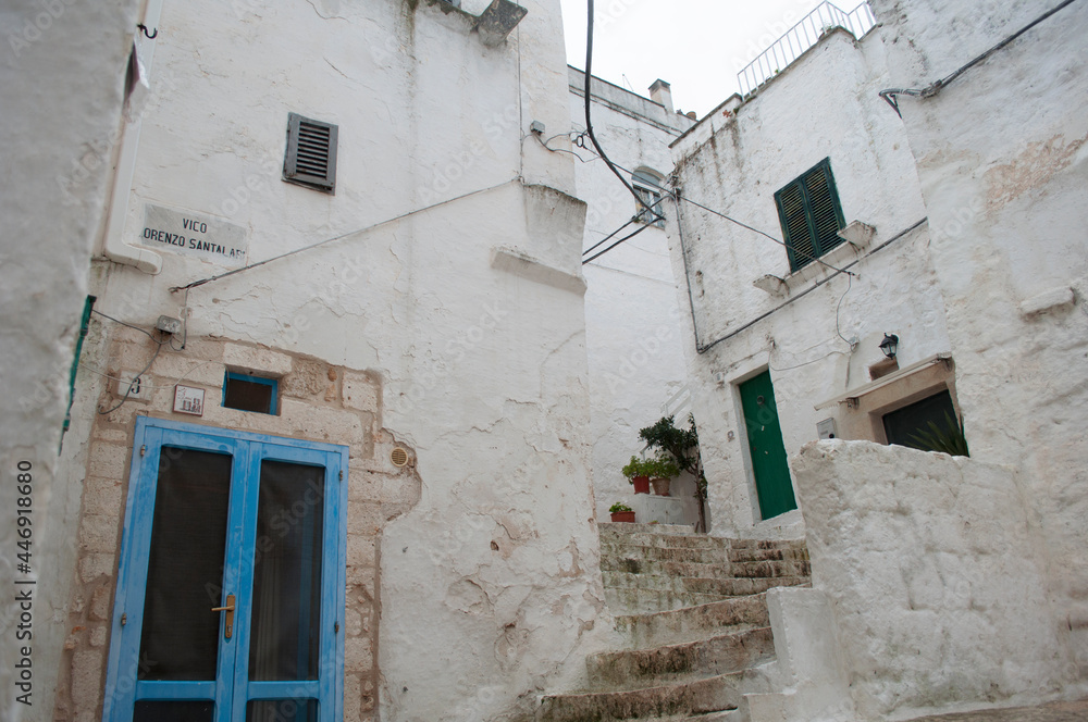 White House and Blue Door. Ostuni, Italy