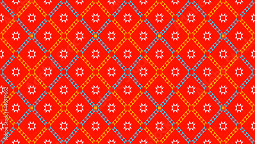 Geometric ethnic oriental seamless pattern traditional Design for background,carpet,wallpaper.clothing,wrapping,Batik fabric,Vector illustration.embroidery style - Sadu, sadou, sadow or sado