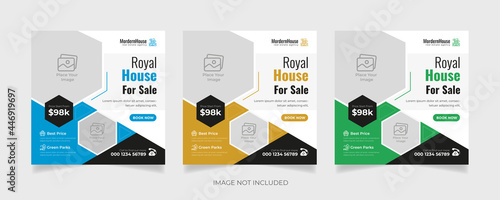 Real estate social media or Instagram post template Free Vector