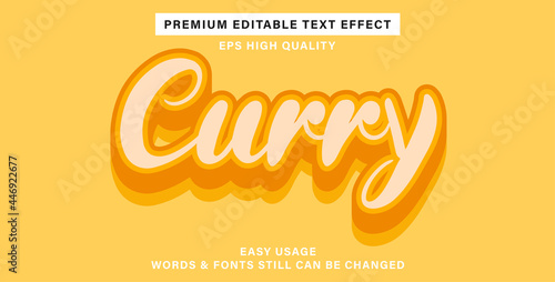 Editable text effect curry