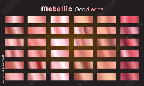 Premium gradients pink gold foil  background set. Vector pink gold, copper gradient template. Vector Illustration EPS10.