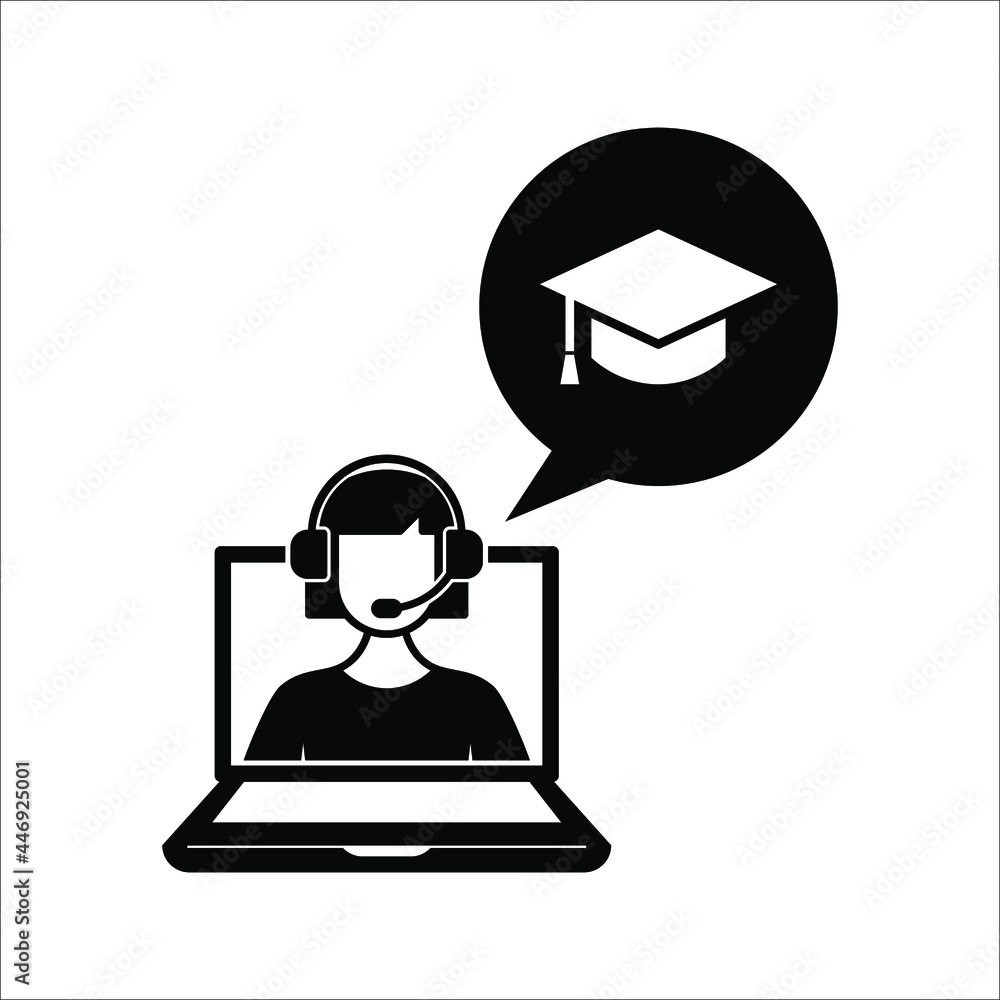 Online learning course icon on white background. color editable eps 10 Online learning course icon on white background. color editable eps 10