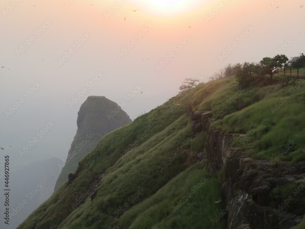Fototapeta premium sunset in the mountains