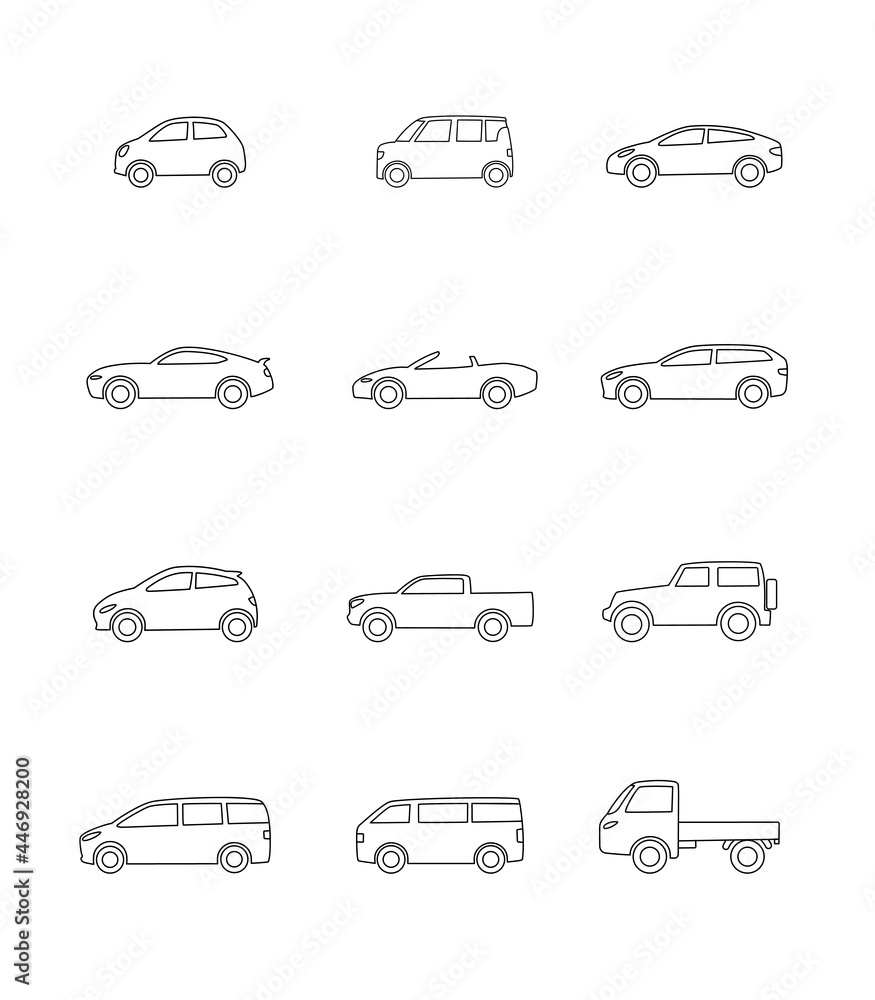 車の種類 アイコンセット 車の種類 アイコンセット