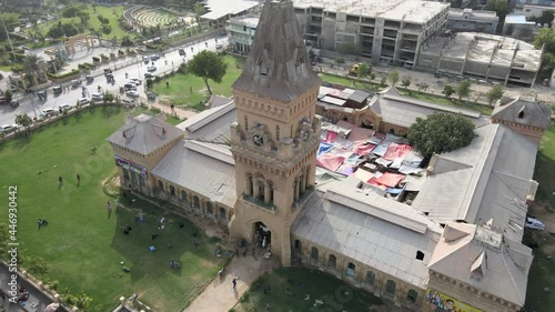 Empress Market Drone Shots Saddar Karachi, Sindh, Pakistan, near India and Bangladesh in Asia.