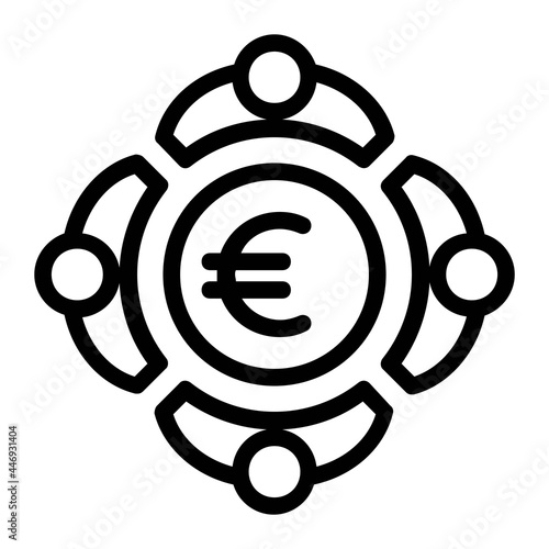 Crowdfund in Euro Money Icon