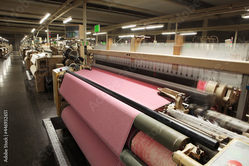 Textile Production - Weaving Cotton Fabric on Airjet Looms