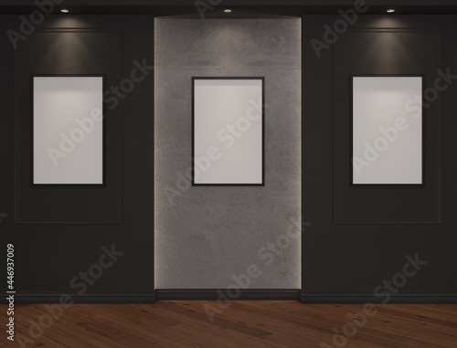 Mockup frames in interior  3d render