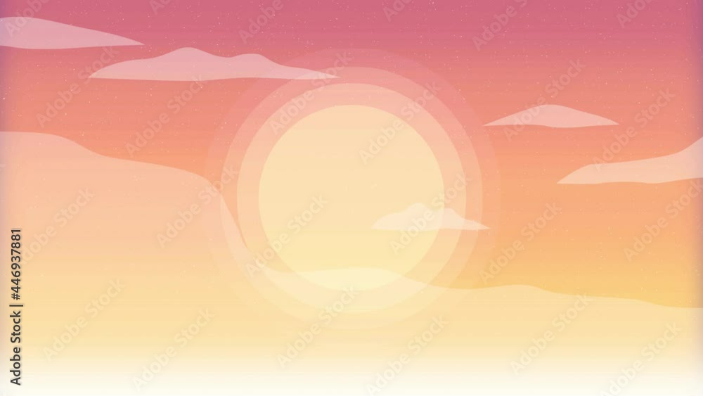 Loop video. sky clouds. illustration style. Background design 4k 2D animation Loop video. sky clouds. illustration style. Background design 4k 2D animation