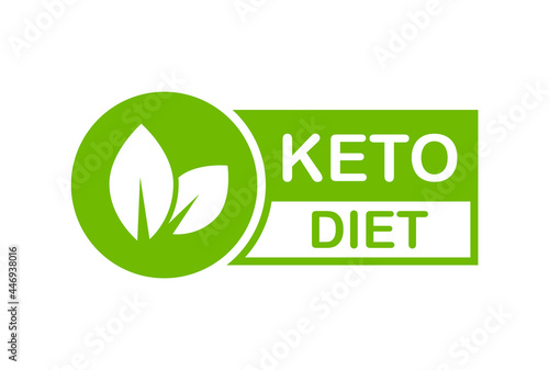 Keto icon. Ketogenic diet logo. Keto Diet badge. Green emblem for use in the food industries. Vector illustration.
