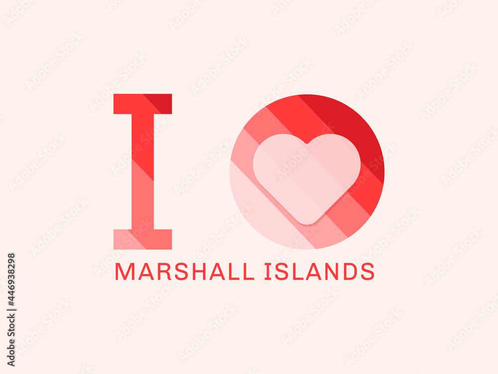 I Love Marshall Islands with heart shape Vector I Love Marshall Islands with heart shape Vector