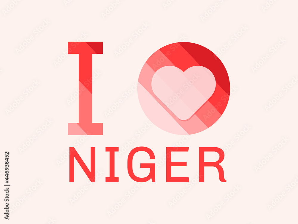 I Love Niger with heart shape Vector I Love Niger with heart shape Vector